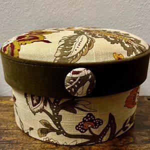 COPY - Olive Green Jennifer Taylor Tapestry Fabric Oval Keepsake Box
